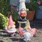 Garden Gnome Statues Outdoor Decor, Solar Powered Outdoor Gnome with BBQ Grill Decorative Yard Garden Lights Art Gifts with 11 Warm White LEDs